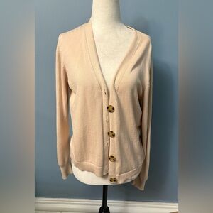 Elegant Beige Button-Up Cardigan